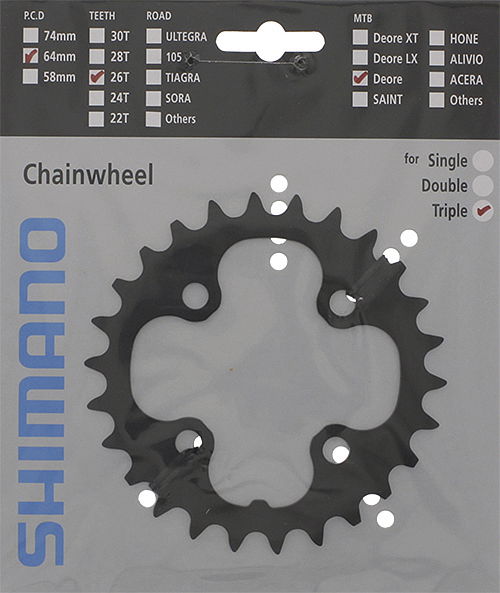 Shimano Kettenblatt Deore FCM590 26 Zähne Y1LD26000