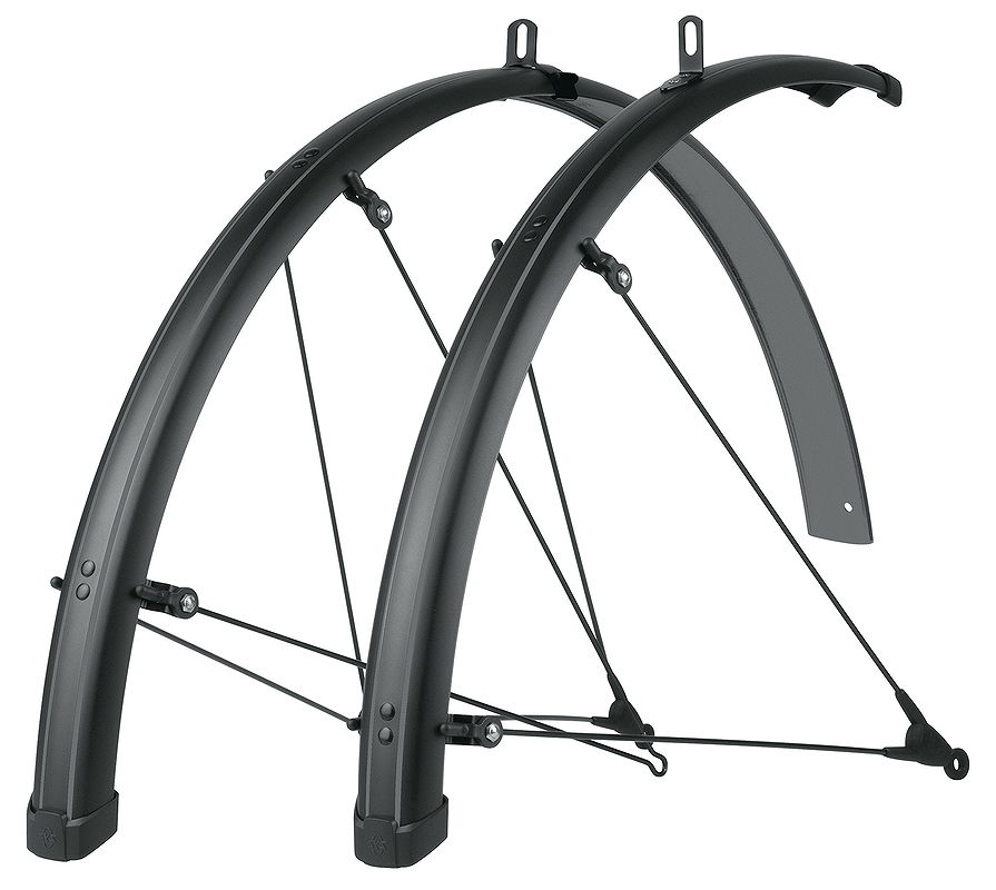 SKS Schutzblech Set Bluemels Stripes 65 Set matt schwarz mit grauen Streifen 28"