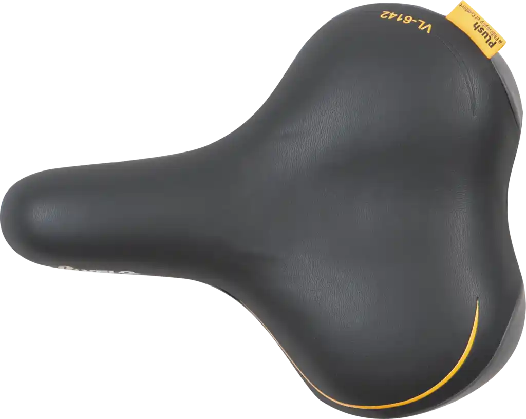 Velo Plush Trekkingsattel Damen  schwarz / grau/gelb