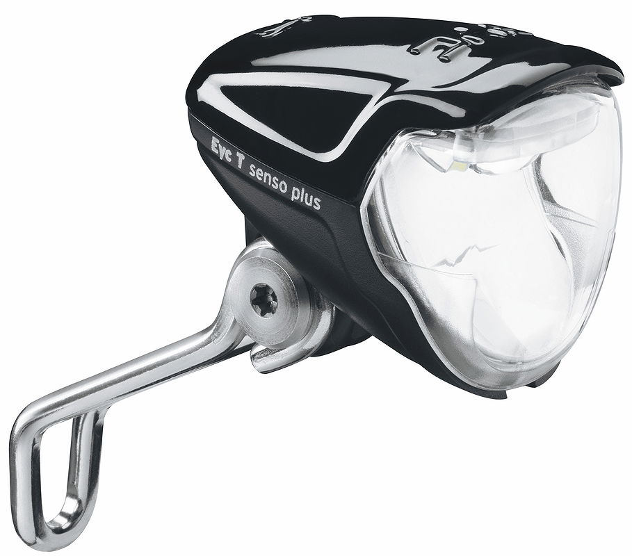 B&M Dynamo-Scheinwerfer Lumotec IQ2 Eyc Tsensoplus für Nabendynamo schwarz 50 Lux 160RTSNDI-04