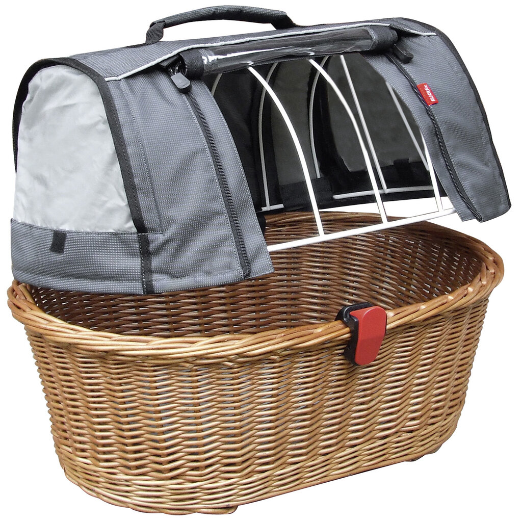 KLICKfix Tierkorb Doggy Basket zur Festmontage am Gepäckträger, inkl. Wetterschutz braun