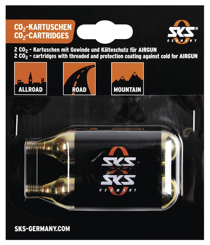 SKS CO2 Luftkartusche 16 Gramm schwarz/messing