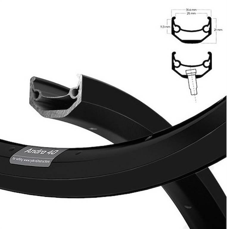 RYDE Felge Andra 40 Disc schwarz 27,5
