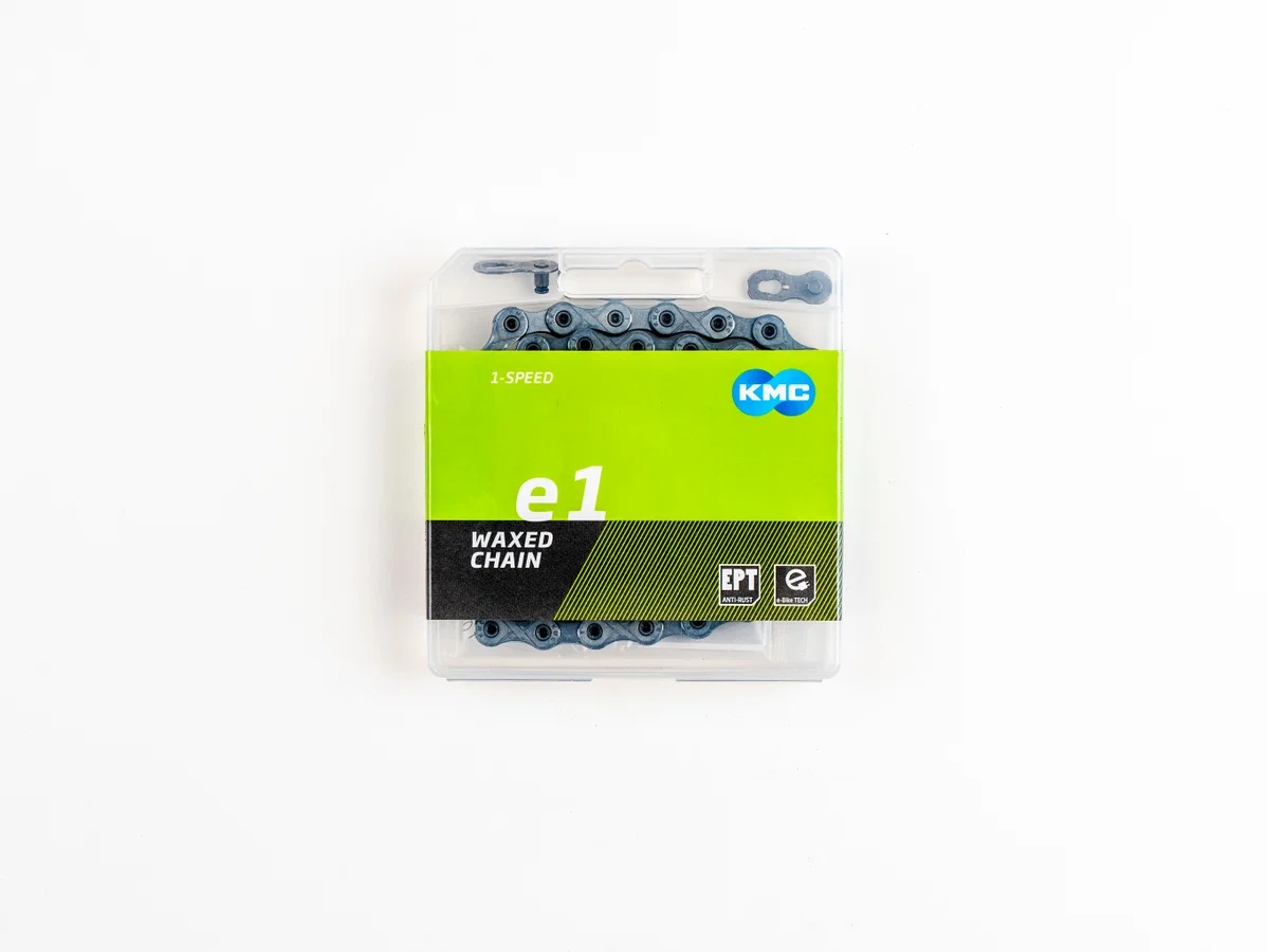 KMC E-Bike Kette e1 Narrow EPT WAXED Nabenschaltung silber 130 Glieder, 1/2" x 3/32"