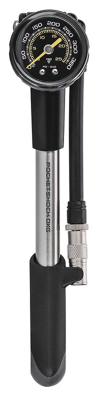 Topeak Dämpferpumpe Pocket Shock DXG silber/schwarz 24,8 bar / 360 PSI SB-Verpackung