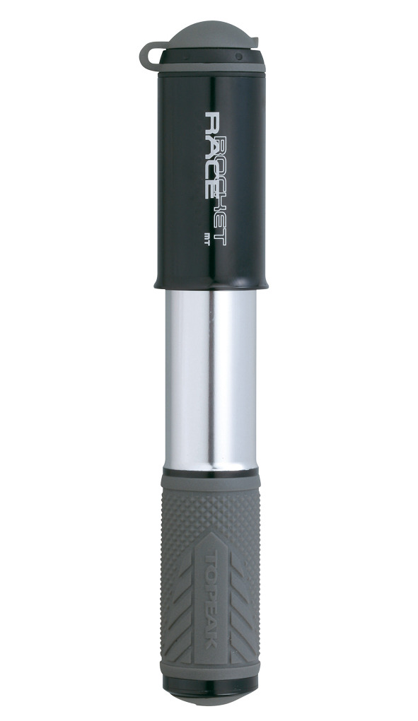 Topeak Minipumpe Race Rocket MT silber/schwarz 6 bar / 90 PSI SB-Verpackung