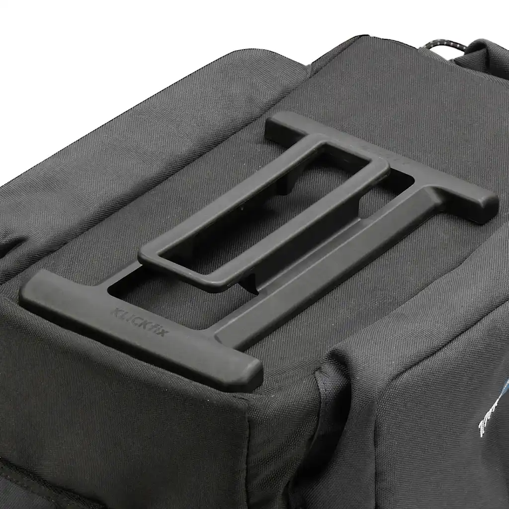 KLICKfix Gepäckträgertasche Rackpack 2 Plus mit KLICKfix Bodenkupplung für GTA Adapter schwarz