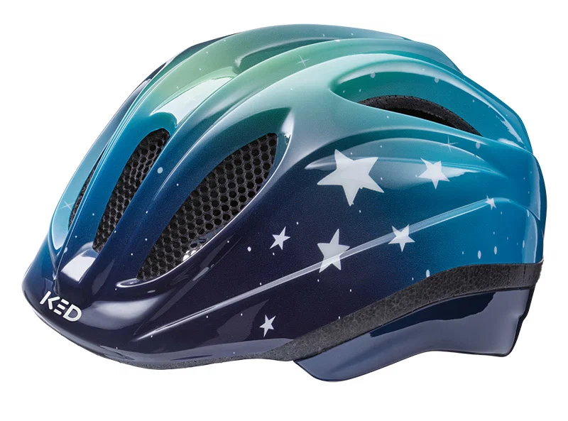 KED Kinderhelm Meggy II Trend Stars Blue Green Glossy blau grün glänzend S/M (49 - 53 cm)