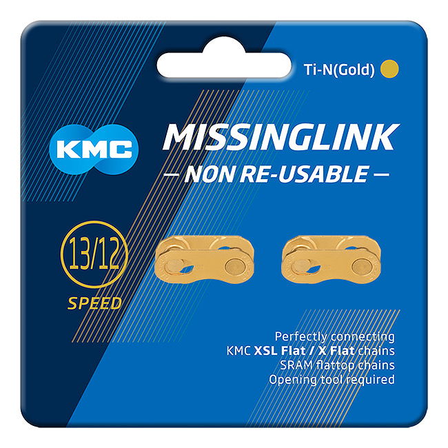 KMC Kettenverschlussglied MissingLink FLATNR 12-/13-fach (5,02 mm) gold  1/2" x 11/128"