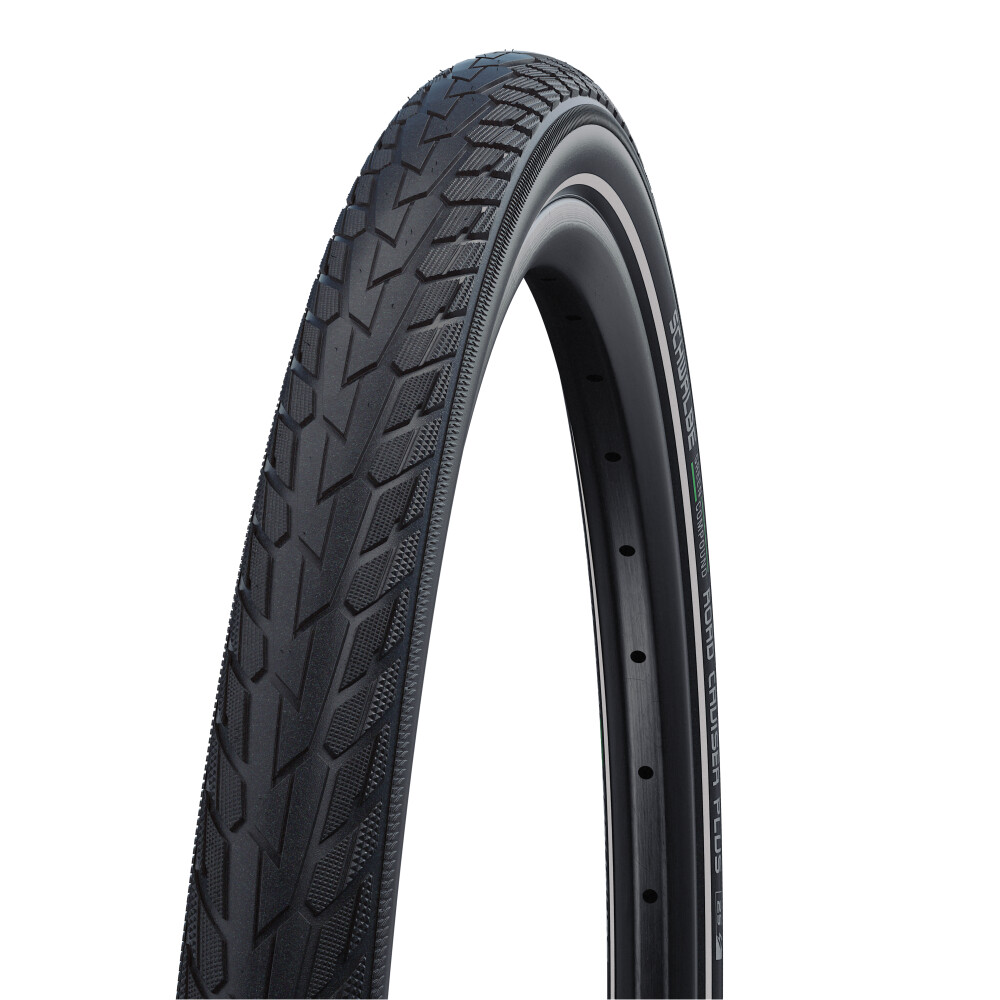 DRAHTREIFEN SCHWALBE ROAD CRUISER PLUS ActGreen Compound PunctureGuard 47-622 Schwarz/Ref