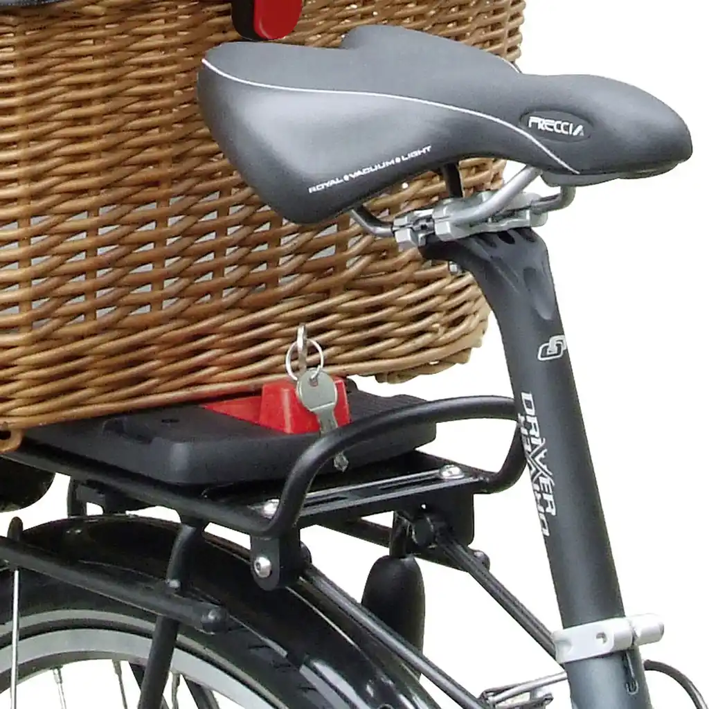 KLICKfix Doggy Basket Tierkorb mit KLICKfix Bodenkupplung für Racktime Gepäckträger braun