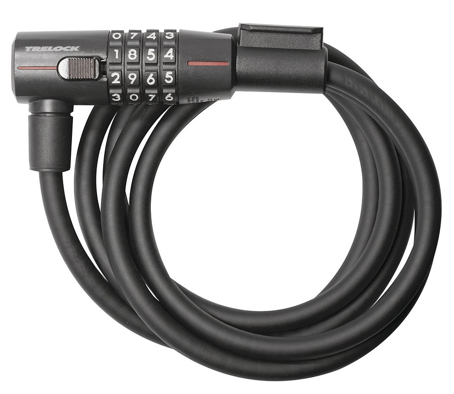 TRELOCK Zahlen-Spiralkabelschloss SK 415 Code 15 mm schwarz 180 cm