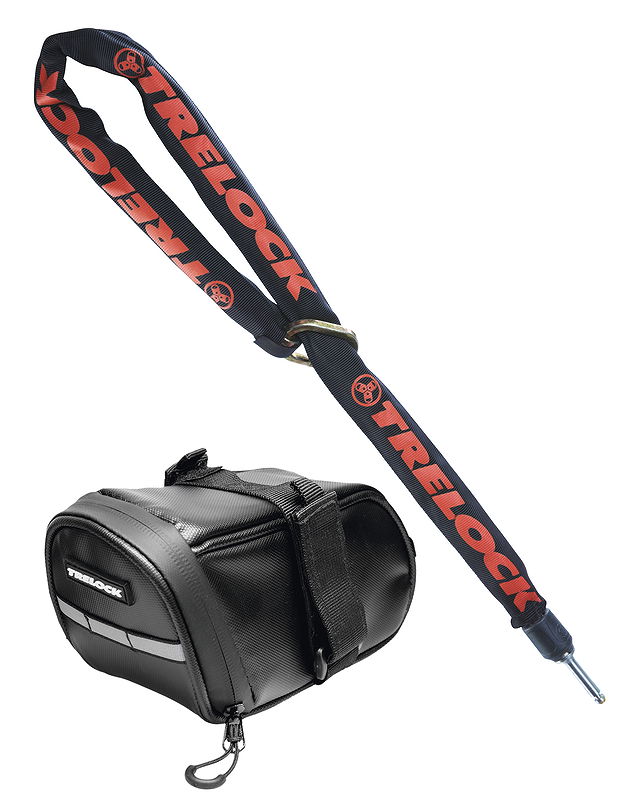 TRELOCK Anschließkette ZR 355 inkl. Satteltasche 6 mm schwarz 100 cm