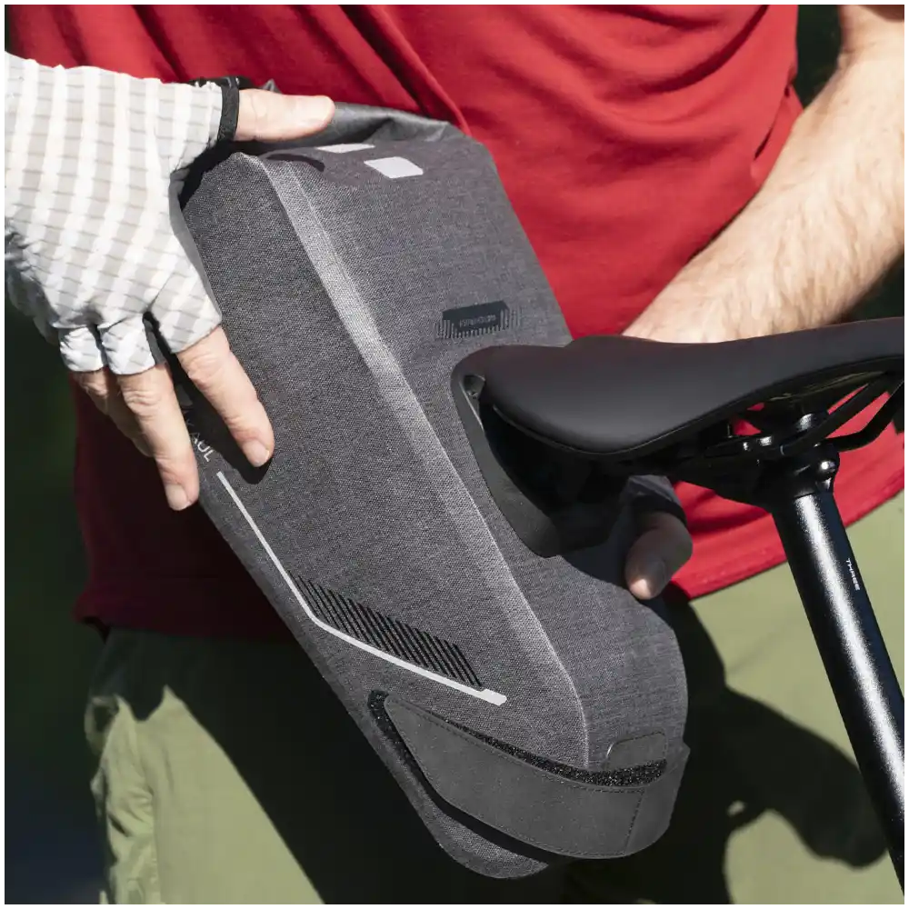 KLICKfix Bikepack X Compact Waterproof Inkl. Contour Sattel Adapter grau