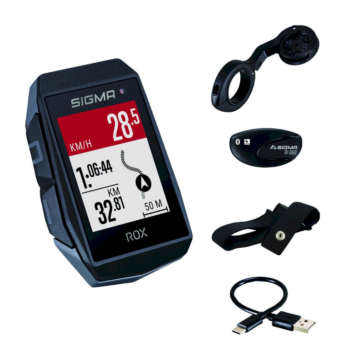 SIGMA GPS Radcomputer ROX 11.1 EVO HR Set schwarz 01032