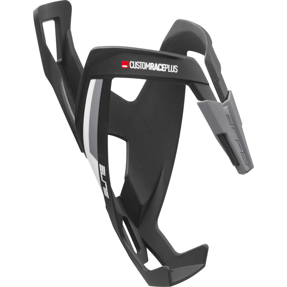 ELITE Flaschenhalter Custom Race Plus Schwarz/Weiß Matt, ohne Beschichtung
