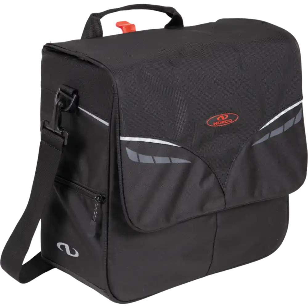 Norco Boston City Tasche mit KLICKfix Kompakt Schiene mit variabler Hakenposition schwarz Seitentasche