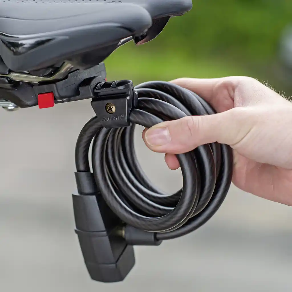 KLICKfix Sattel Adapter mit Seilschlosshalter  schwarz