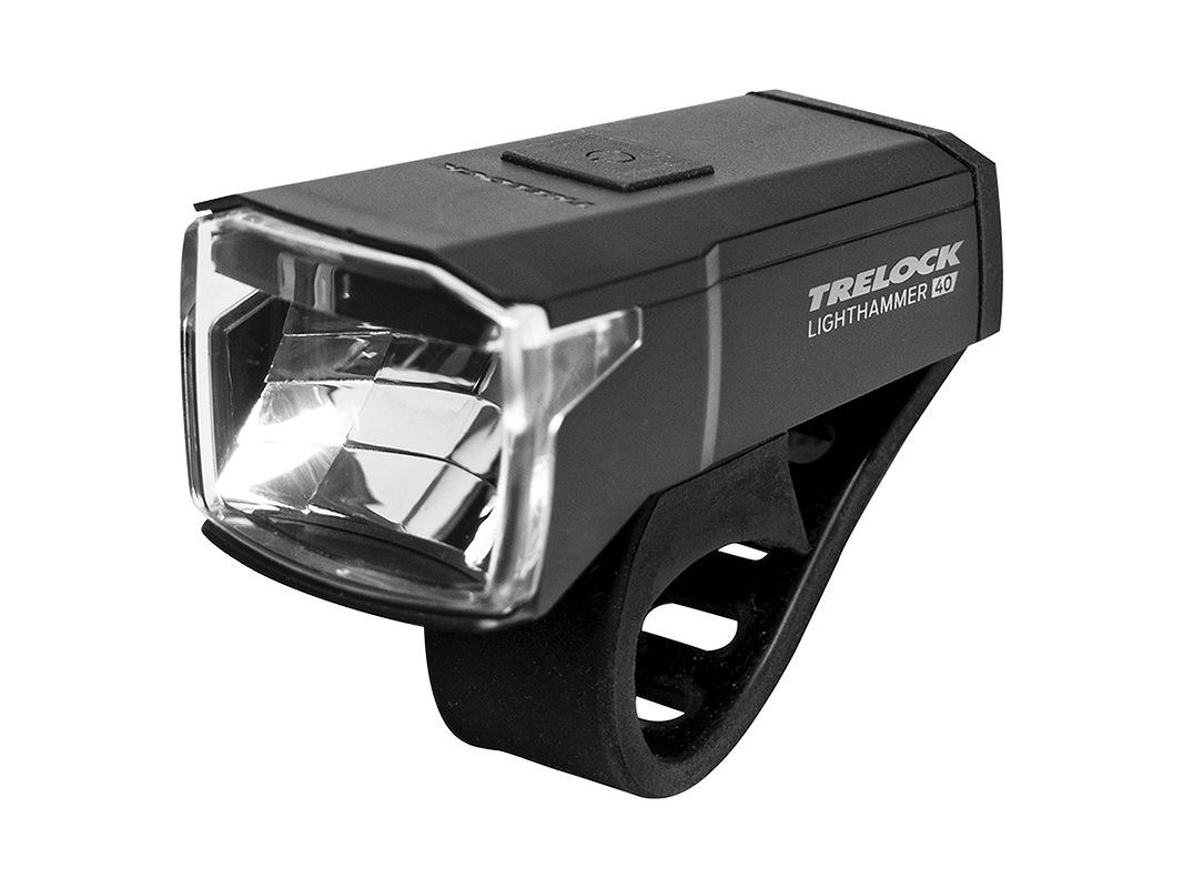 TRELOCK LED Akkufrontleuchte 40 LUX Lighthammer schwarz