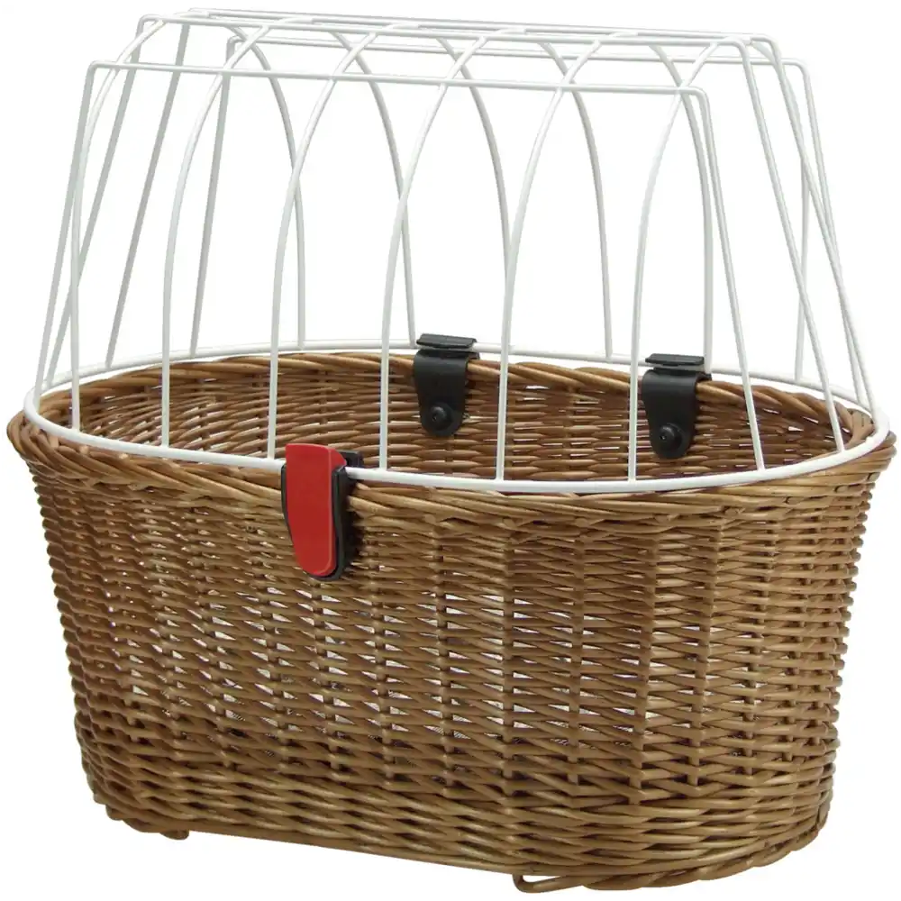 KLICKfix Doggy Basket Tierkorb mit KLICKfix Bodenkupplung für Racktime Gepäckträger braun