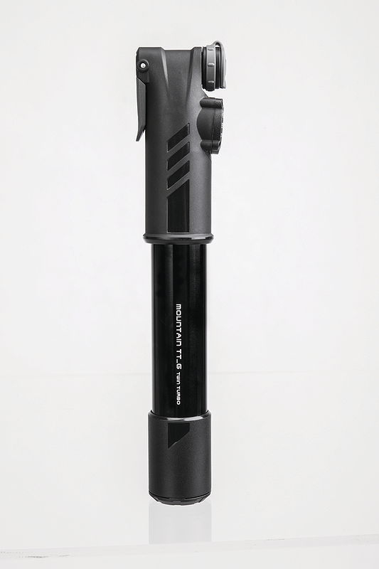 Topeak Minipumpe Mountain TT-G Twin Turbo schwarz 4 bar / 60 PSI SB-Verpackung