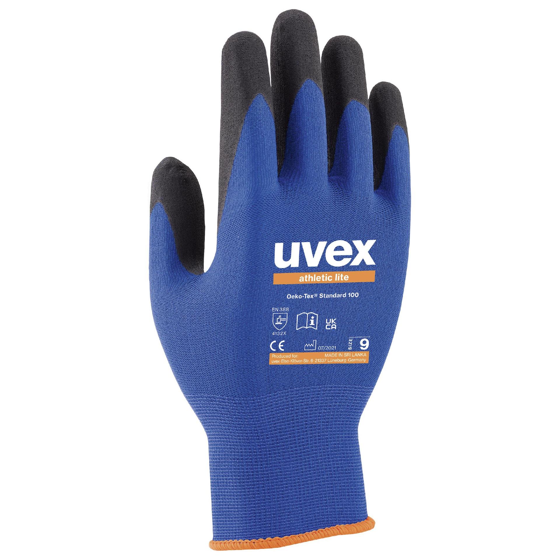 UVEX Werkstatthandschuhe athletic lite blau, schwarz, anthrazit M (8)