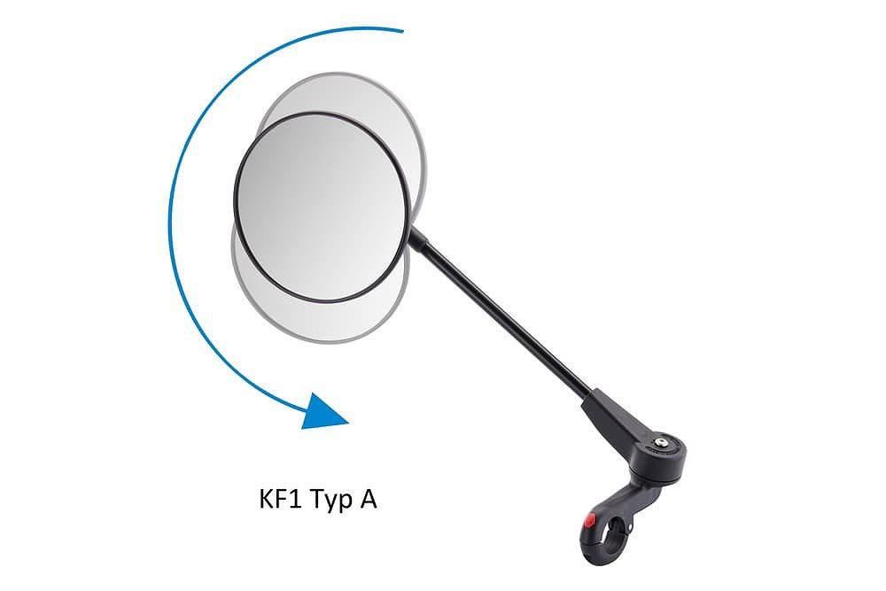 Krampe Lenkerspiegel KF1 Typ A, klappbar Lenkeraußenklemmung, links