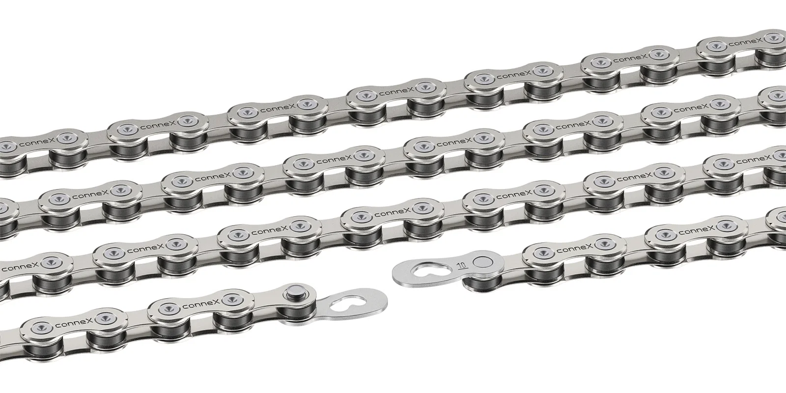Connex Fahrrad Kette 10s8 10-fach silber 114 Glieder, 1/2" x 11/128"