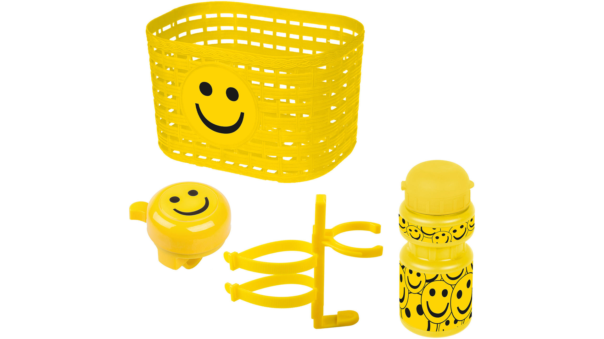 KORB,GLOCKE,TRINKFLASCHE MESSINGSCHLAGER "SMILE"