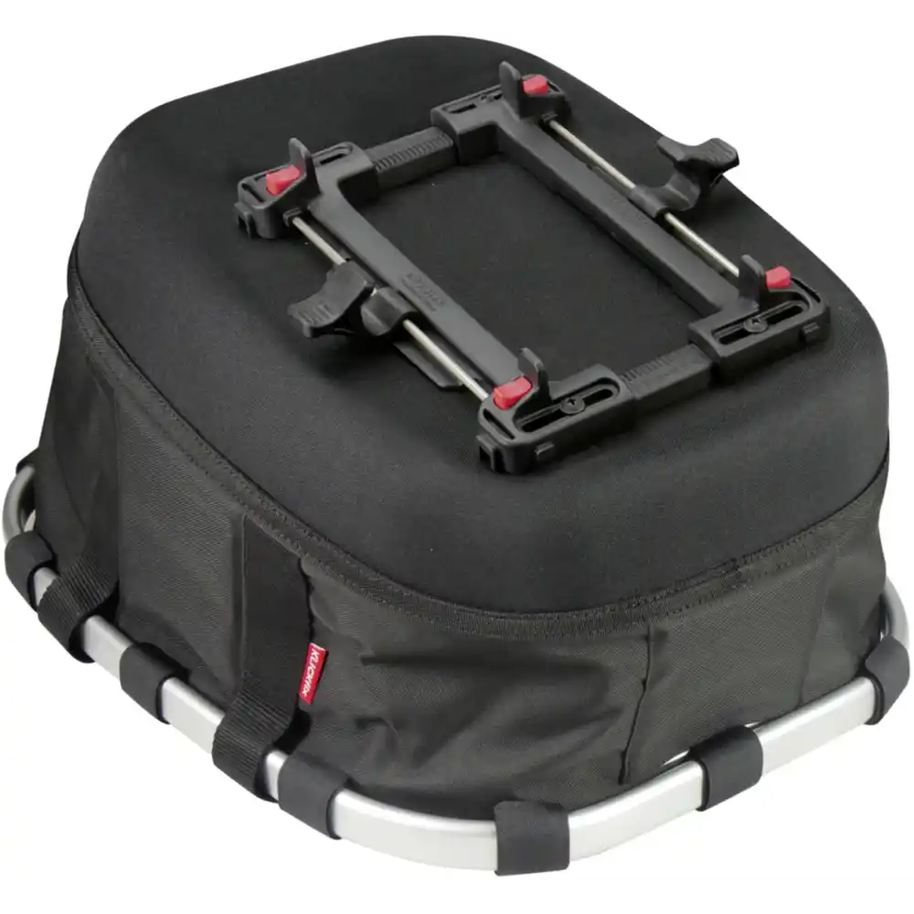 KLICKfix Reisenthel Bikebasket GT Gepäckträgerkorb mit KLICKfix UniKlip 2 Adapter schwarz / silber
