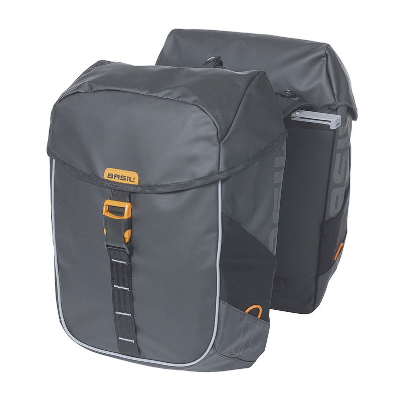 Basil Doppelpacktasche Miles Tarpaulin MIK 2.0 schwarz orange
