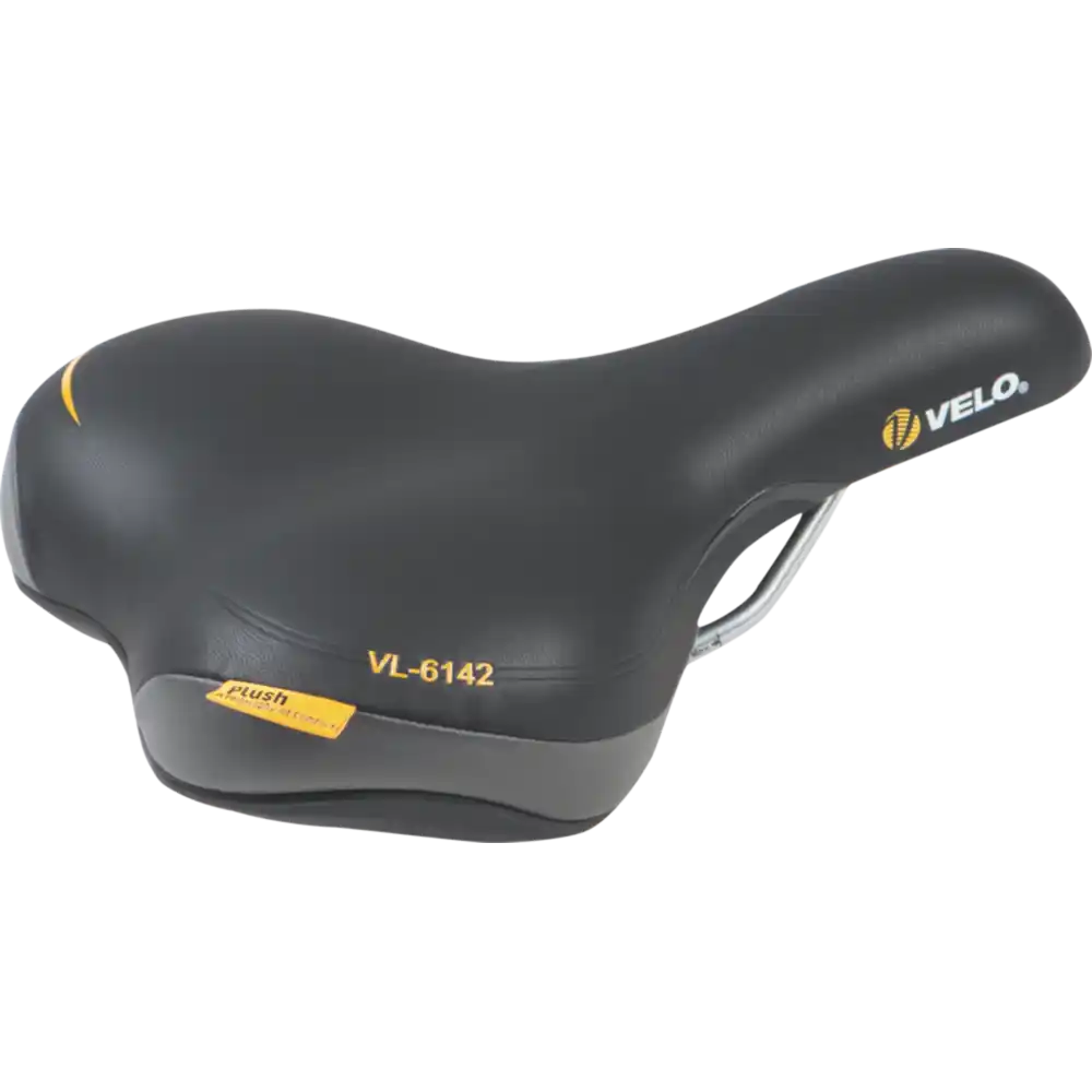 Velo Plush Trekkingsattel Damen  schwarz / grau/gelb