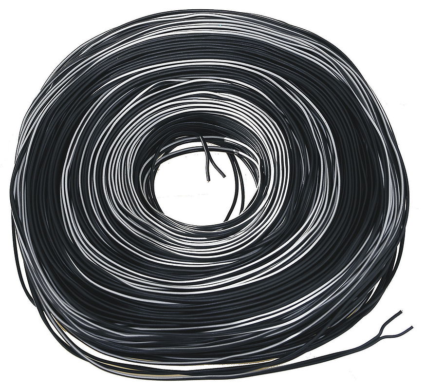 Lichtkabel Rolle schwarz 2-adrig 200 metr.