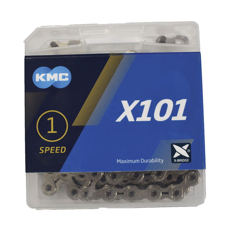 KMC Fahrrad Kette X101 Nabenschaltung silber 112 Glieder, 1/2" x 1/8"