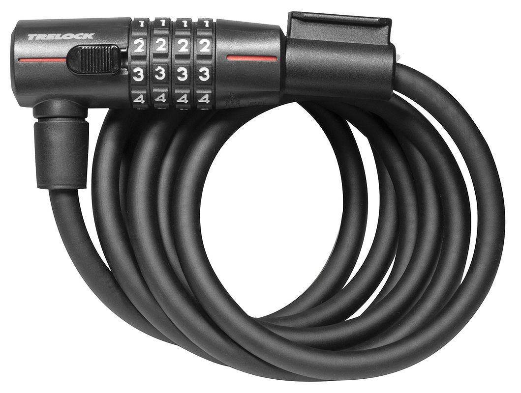 TRELOCK Zahlen-Spiralkabelschloss SK 210 Code 10 mm schwarz 180 cm