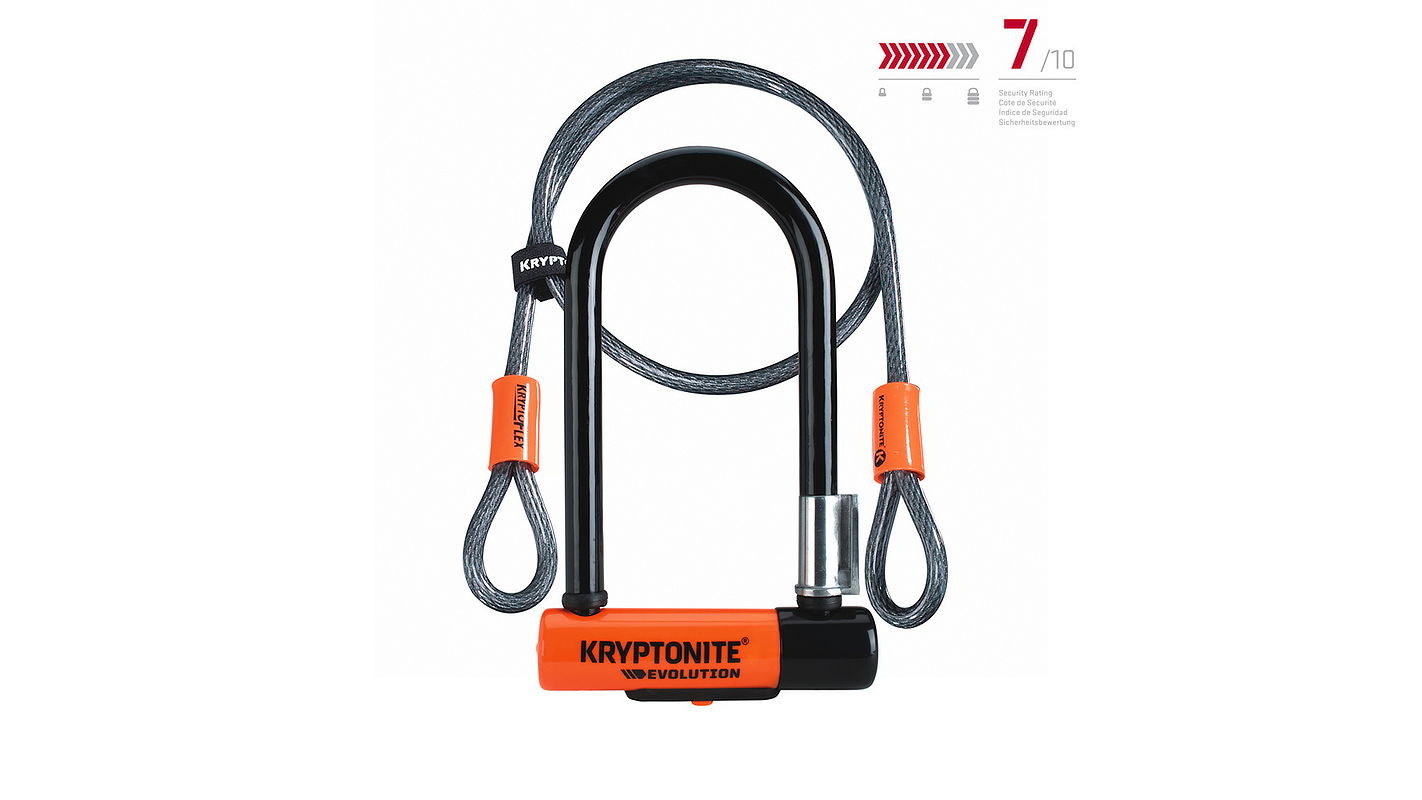 KRYPTONITE Bügelschloss Evolution Mini-7 + Kryptoflex 13 mm orange 178 mm
