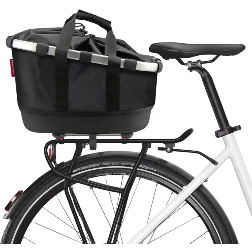 KLICKfix Reisenthel Bikebasket GT Gepäckträgerkorb mit KLICKfix UniKlip 2 Adapter schwarz / silber