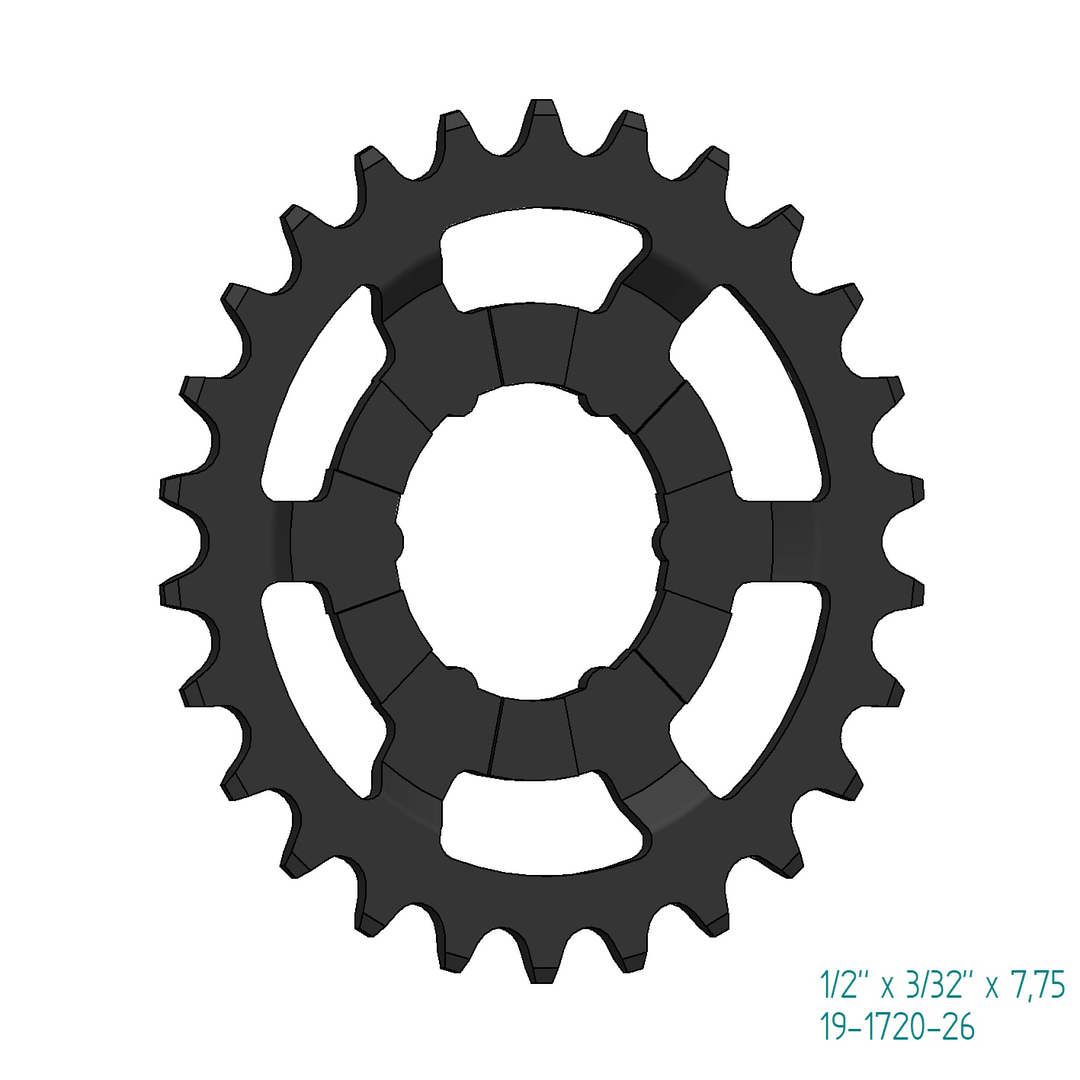Esjot Steckzahnkranz für Shimano Nexus Inter 5E schwarz  1/2" x 3/32" + 1/2" x 11/128"  30 Zähne