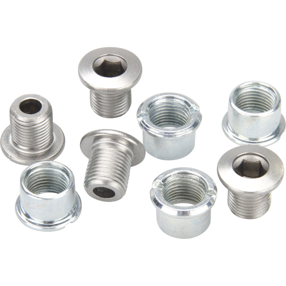 SHIMANO Kettenblattschrauben mit Mutter M8x8.5 mm für doppeltes Kettenblatt (4 Satz)