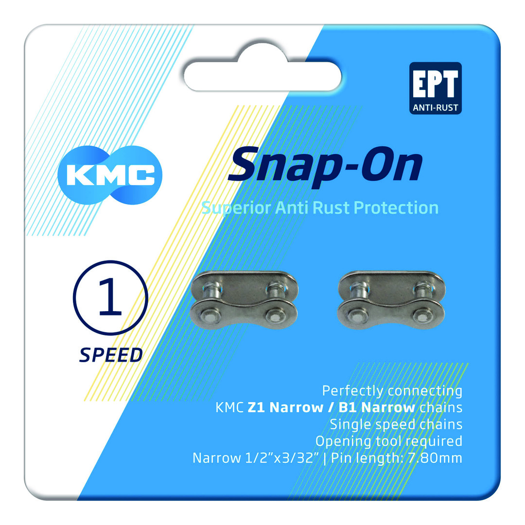 KMC Kettenverschlussglied Snap-On EPT Nabenschaltung  (7,1 mm) silber  1/2" x 3/32"