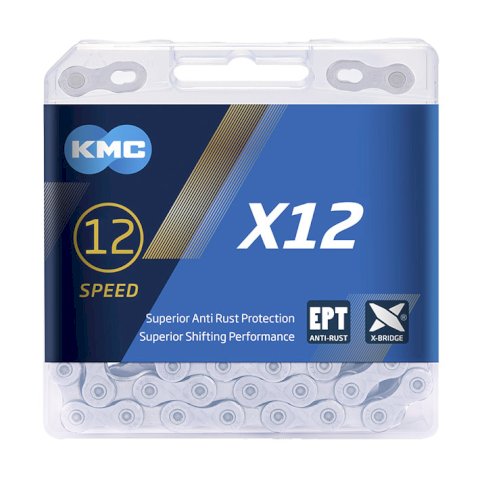 KMC Fahrrad Kette X12 EPT 12-fach silber 126 Glieder, 1/2" x 11/128"