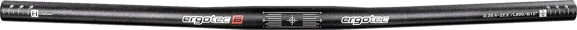 ergotec Cross-/Country Lenkerbügel Flat Bar 600 mm schwarz sand. 12°/0° 0 mm 25,4 mm