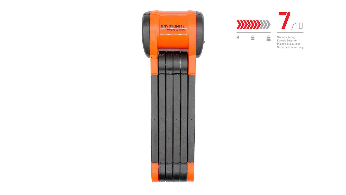 KRYPTONITE Faltschloss Evolution 790 schwarz/orange 90 cm