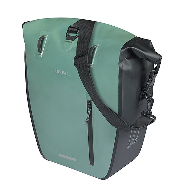 Basil Einzeltasche Rivo L silbergrün/schwarz