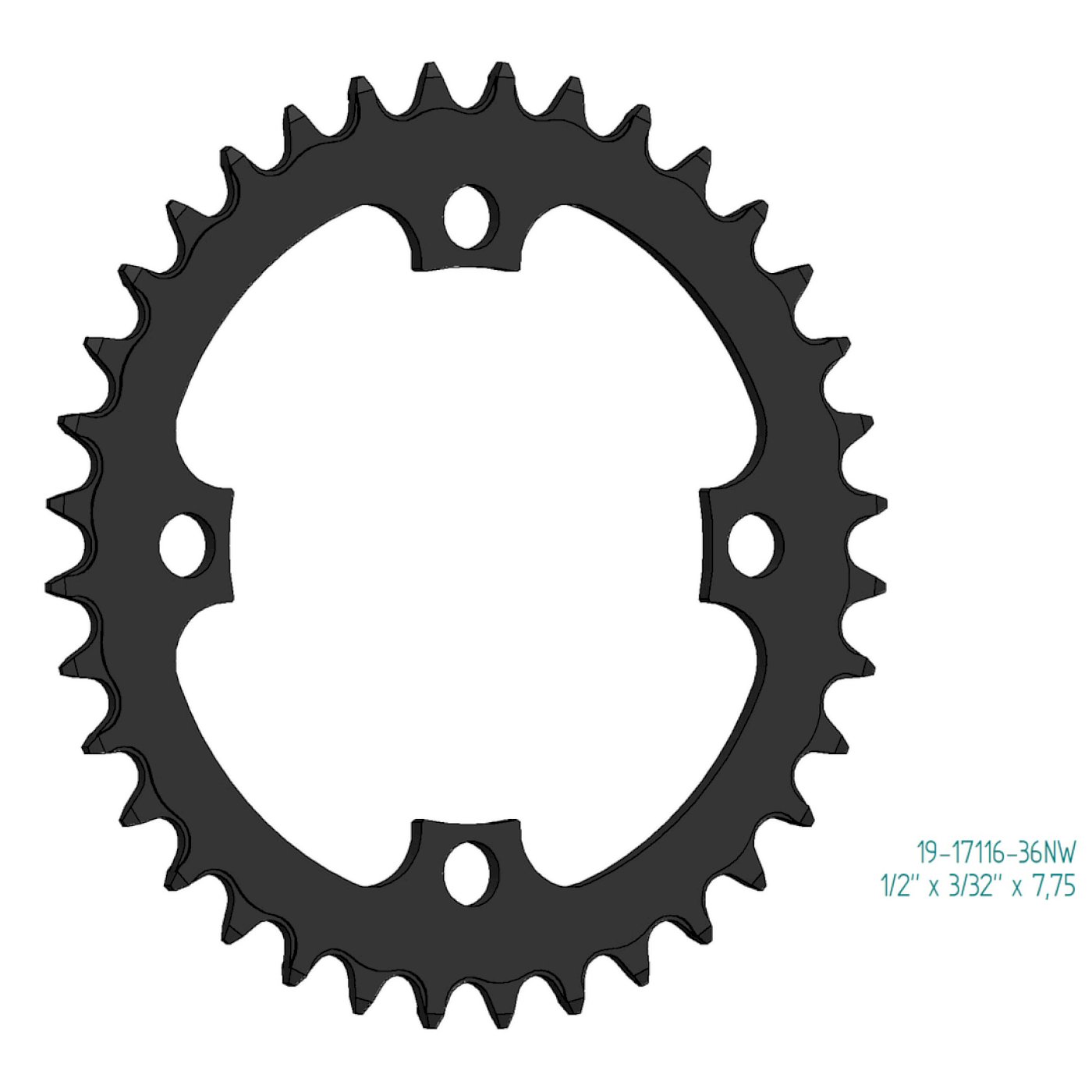Esjot Kettenblatt für Bosch Gen 1, Gen 3 + Gen 4 Narrow Wide 1/2"x 3/32"+1/2"x11/128" 40 Zähne