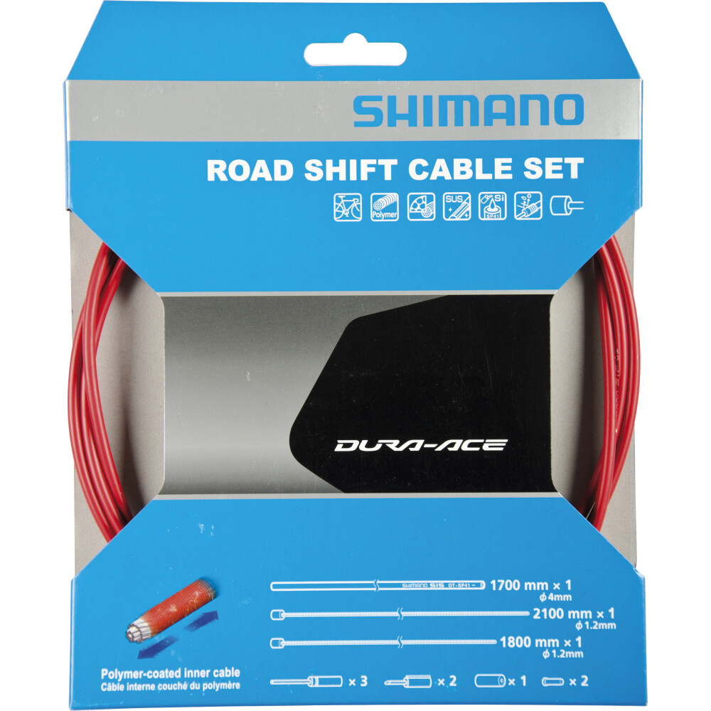 Schaltzug-Set Road polymerbeschichtet Rot