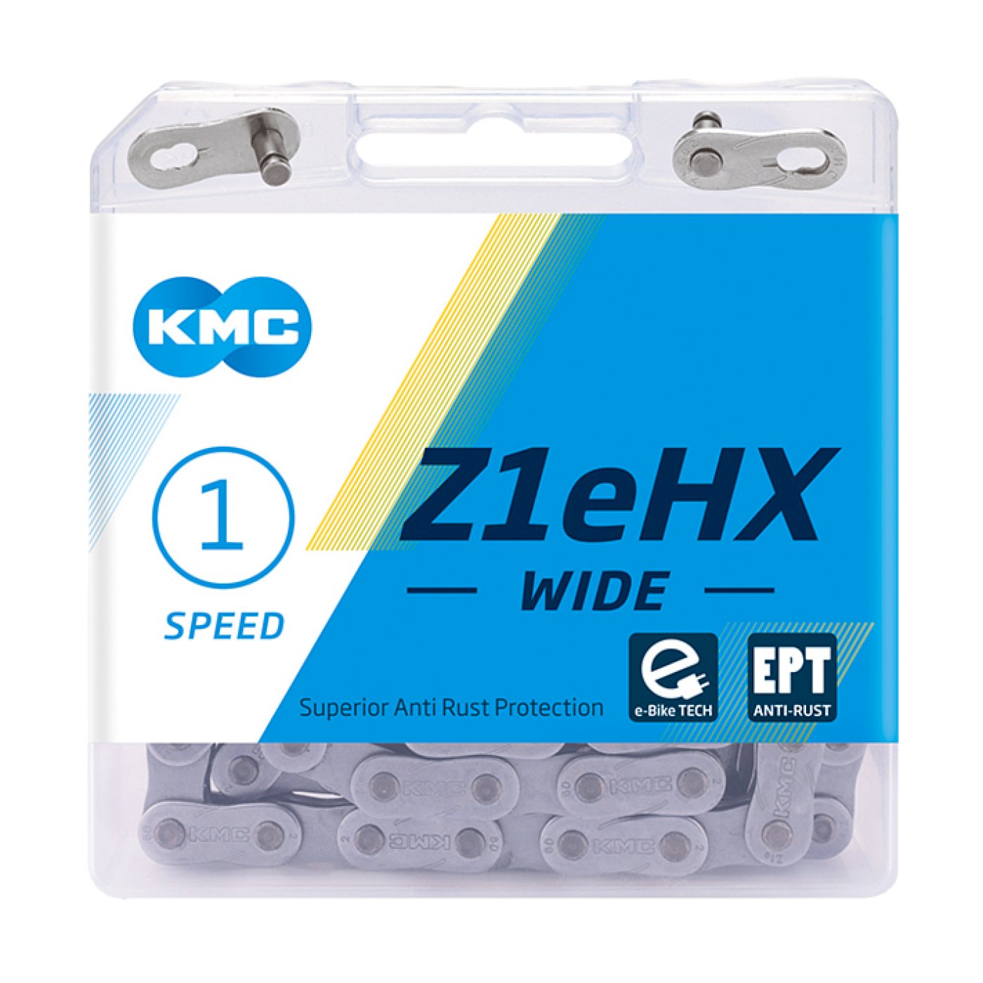 KMC E-Bike Kette Z1eHX Wide EPT Nabenschaltung silber 112 Glieder, 1/2" x 1/8"