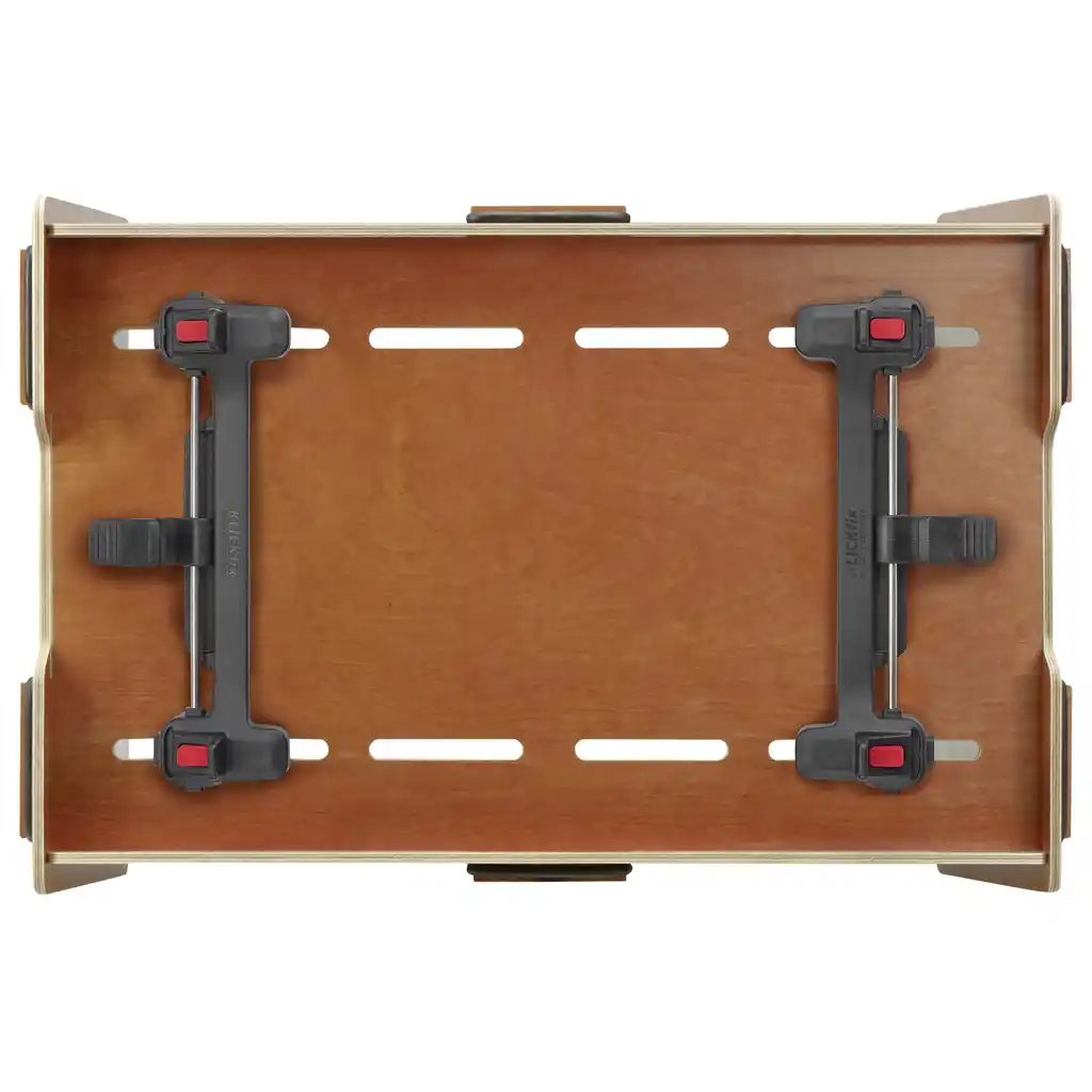 KLICKfix Radkiste Cargo mit KLICKfix KorbKlip 2 Adapter natura
