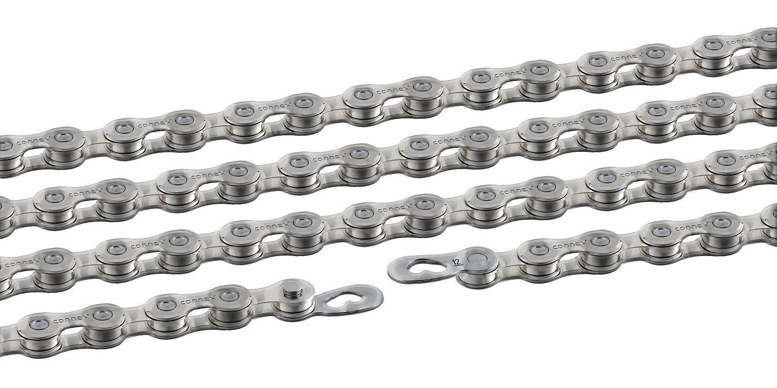 Connex Fahrrad Kette 12 Wax 12-fach silber 126 Glieder, 1/2" x 11/128"