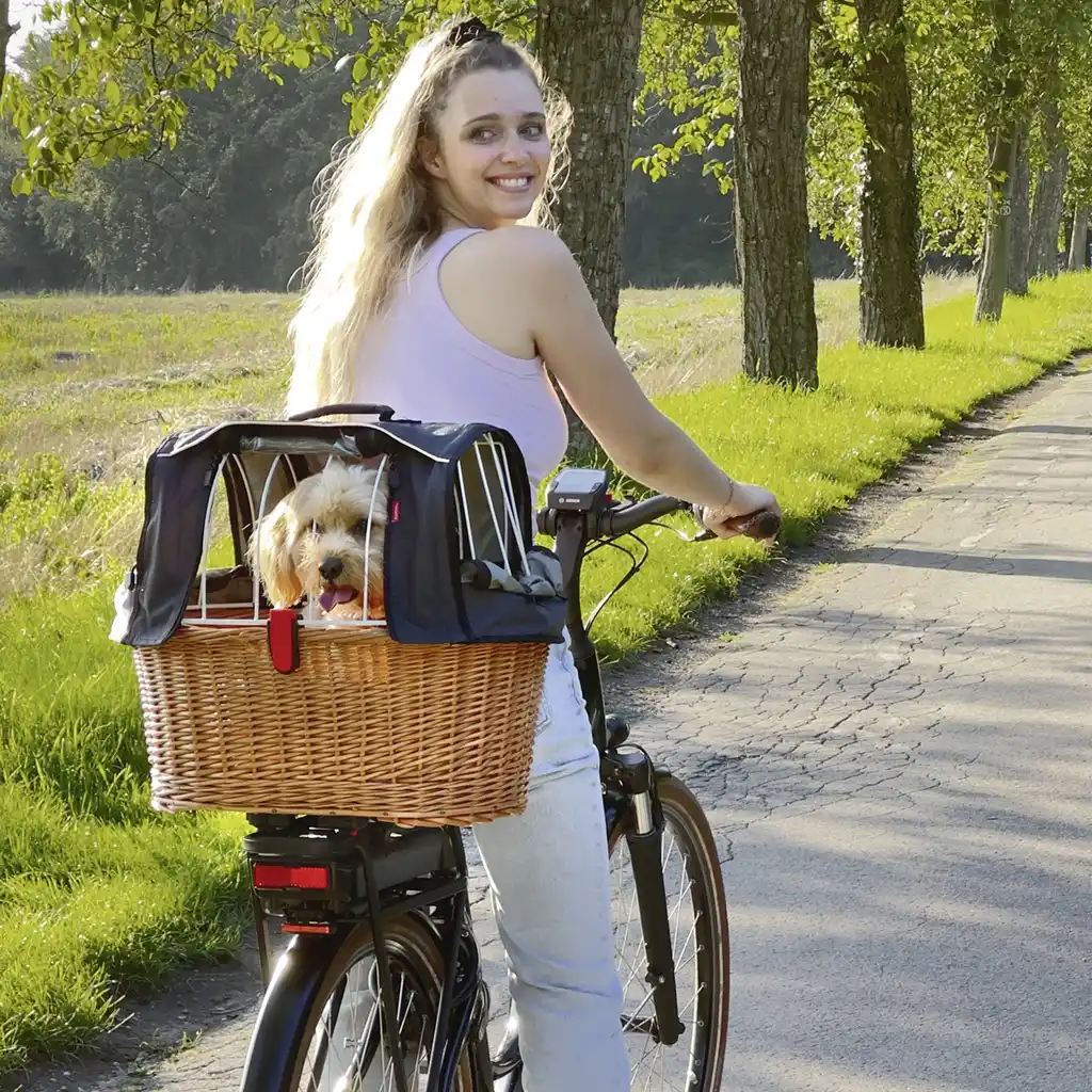 KLICKfix Doggy Basket mit KLICKfix KorbKlip 2 Adapter braun Tierkorb